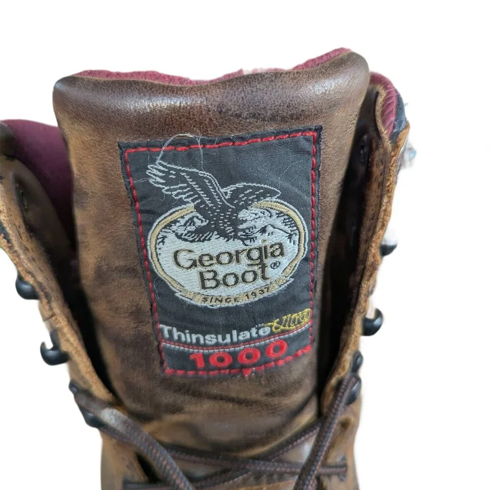 Georgia Boot Co. Men's 8 in. 100G Insulated Safety Toe Leather Boot - Size 10 D